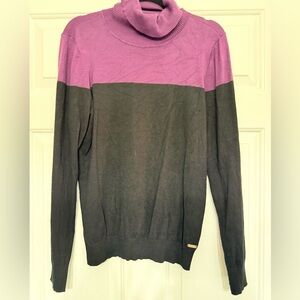 Calvin Klein Purple and Black Cowl Neck Sweater